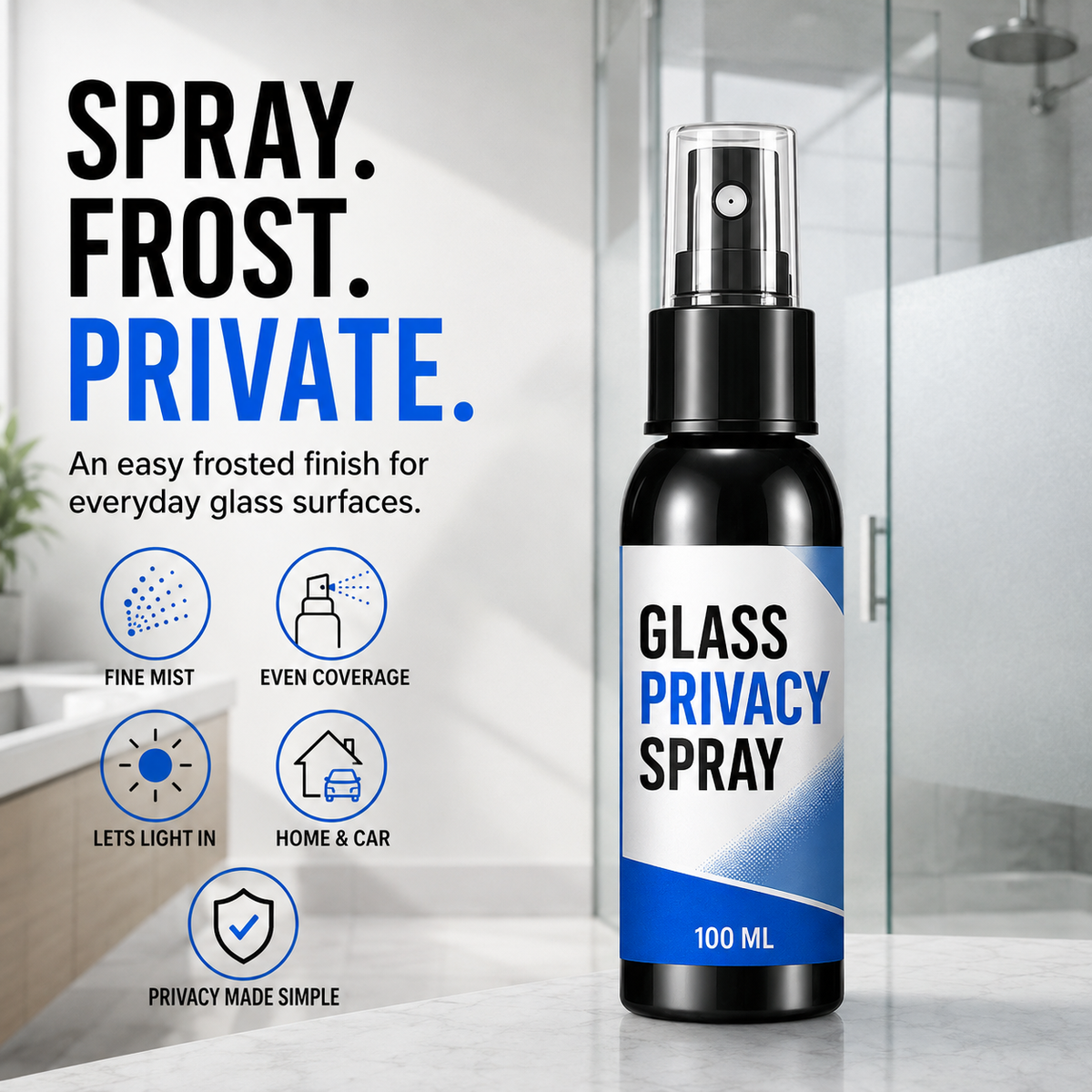 50% OFF Reflective Window Spray | One-Way Mirror Privacy Shield for Home & Car