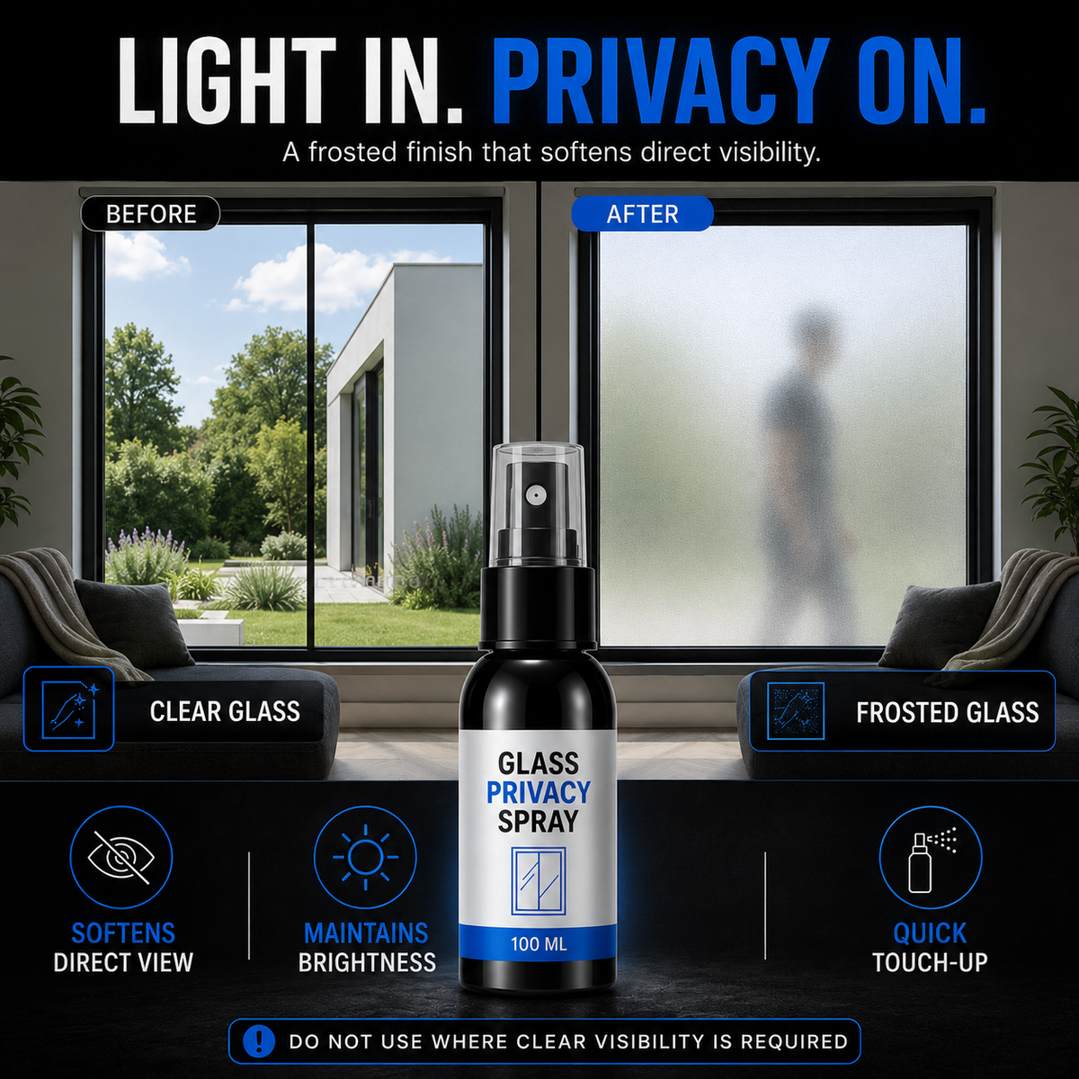 50% OFF Reflective Window Spray | One-Way Mirror Privacy Shield for Home & Car