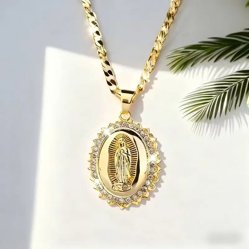 Elegant 14K Gold Virgin Necklace