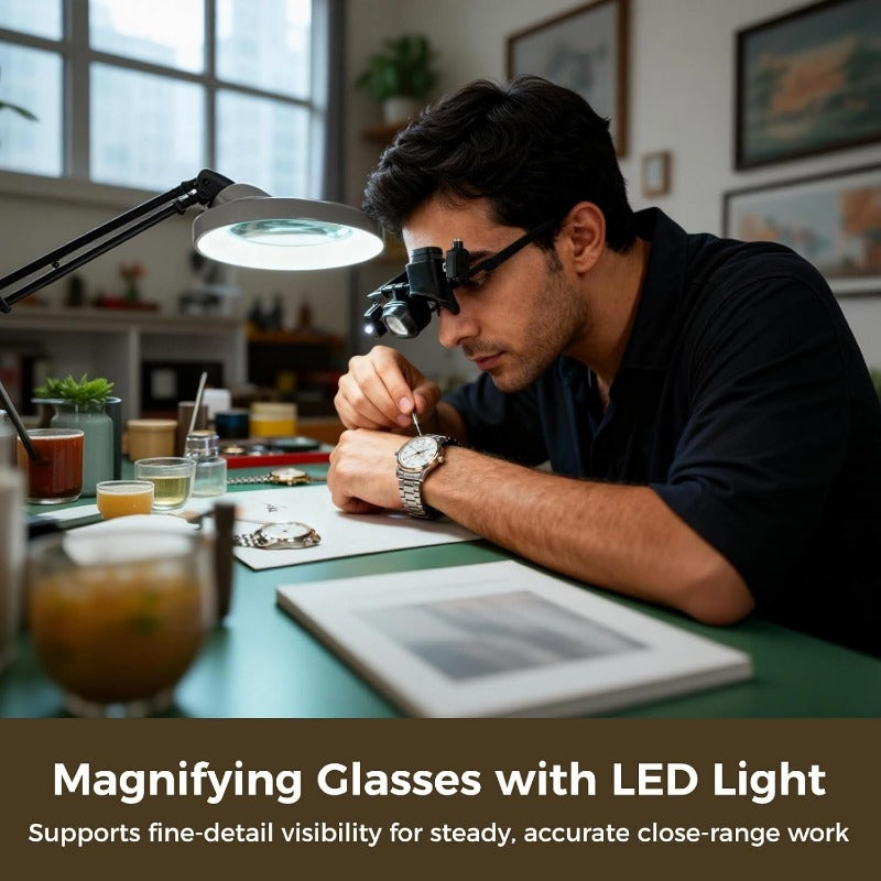 Hands-Free LED Magnifying Glasses