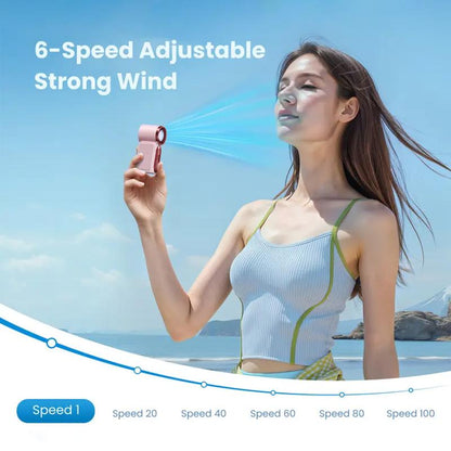 ❄️ Turbo Handheld Fan – 16900 RPM, 6 speeds, LED display