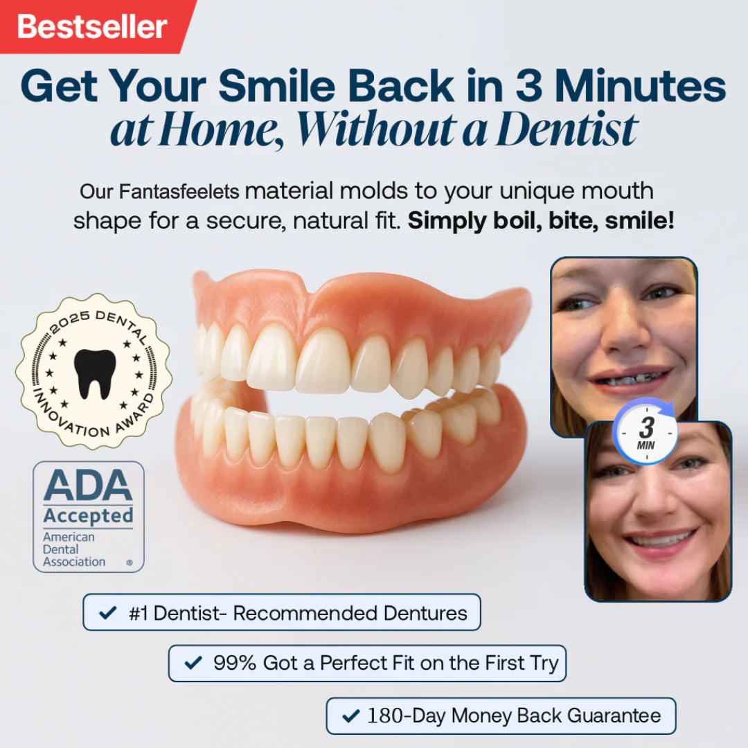 🌎Ends Today: 70% OFF! ⏰Fantasfeelets™ Medical Full Denture with Strong Suctiond🦷Obtain American Dental Association (ADA) Certification