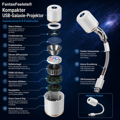 FantasFeelets® Nachtlicht-Projektor – Intelligenter holografischer Sternprojektor🐦‍🔥