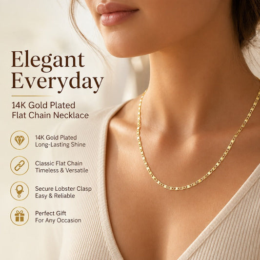 Elegant Flat Link Gold Chain