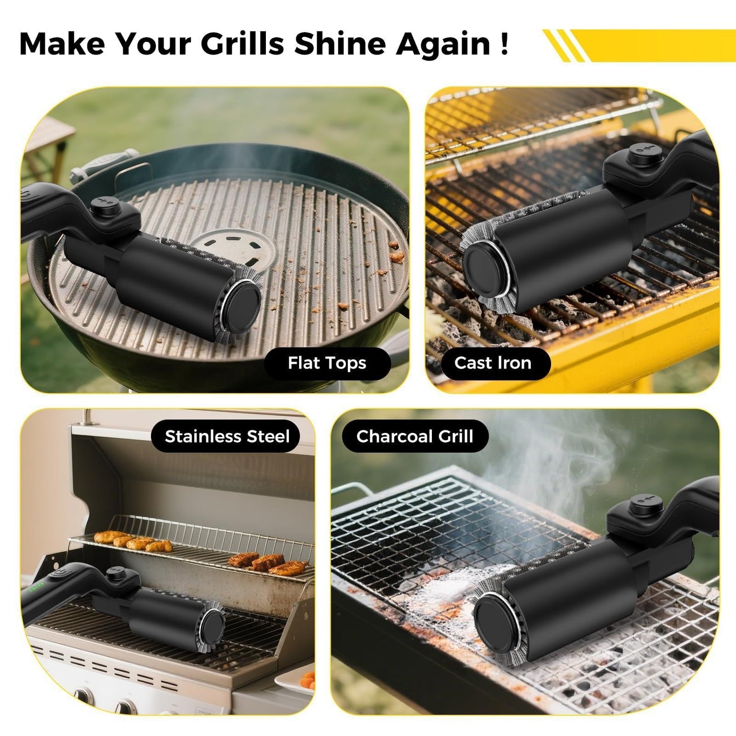 3-Speed High-Torque Electric Grill Brush (2026 Pro Edition)
