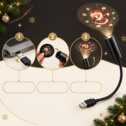 USB Christmas Projector Light — 6 or 10 Festive Scenes
