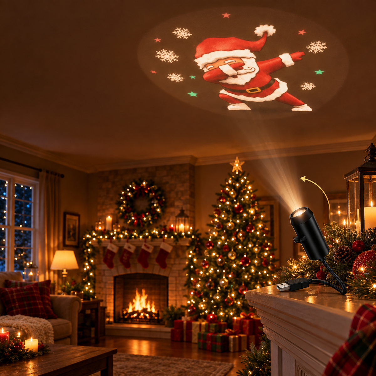 USB Christmas Projector Light — 6 or 10 Festive Scenes