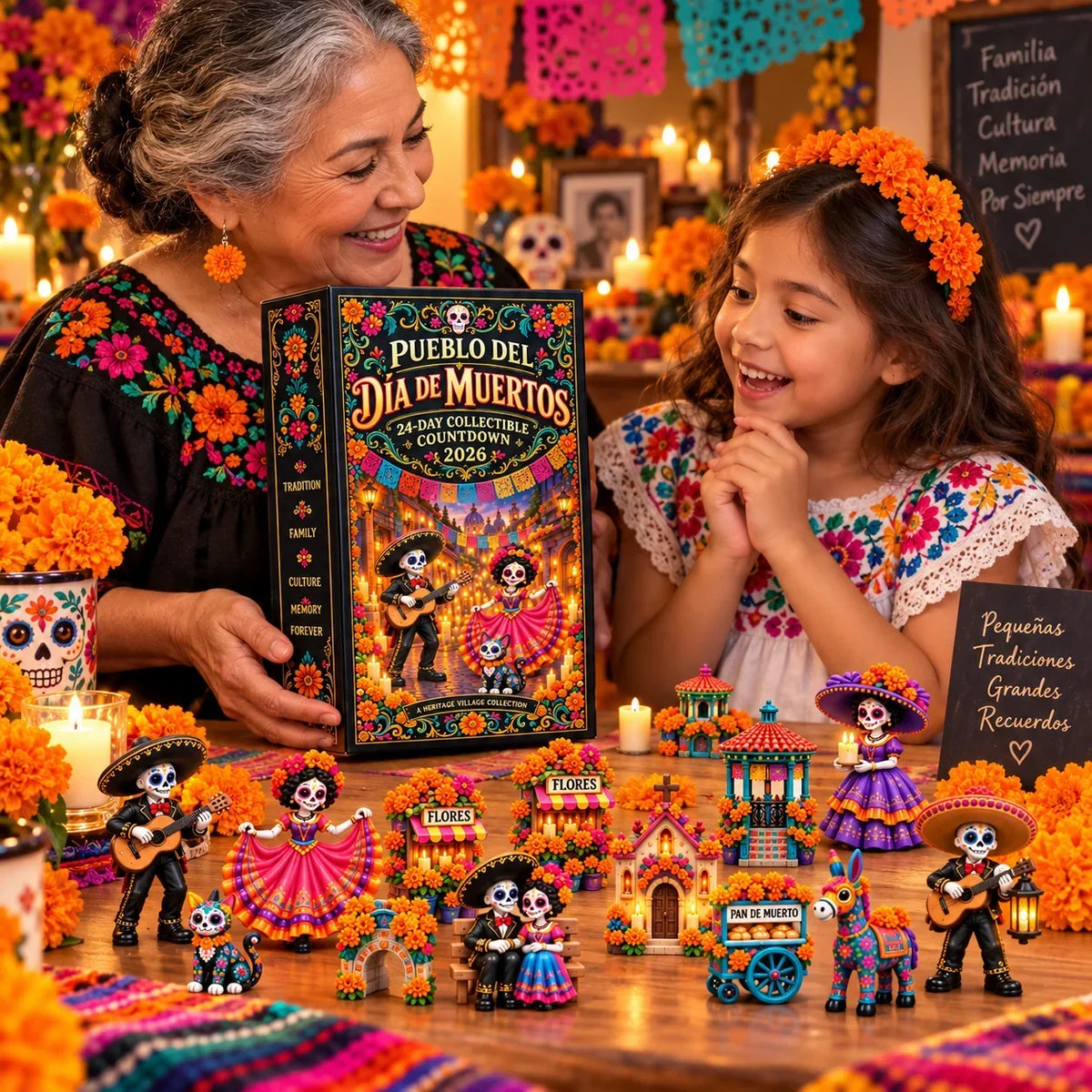Day of the Dead countdown calendar arranged as a seasonal display
