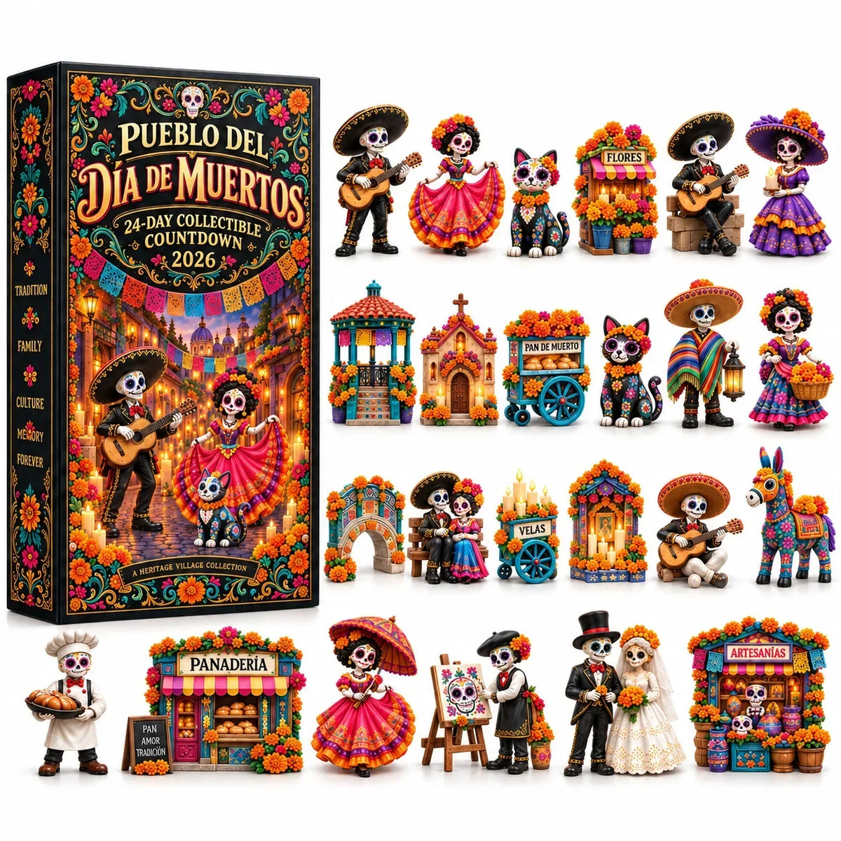 Overview of the Day of the Dead collectible countdown set