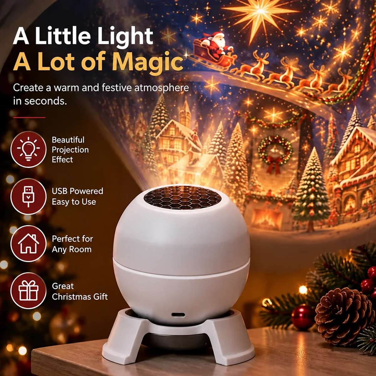 Christmas Indoor Ambience Projector Lamp
