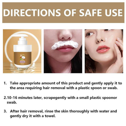 Coconut Oil Facial & Body Hair Removal Cream – Gentle & Moisturizing
