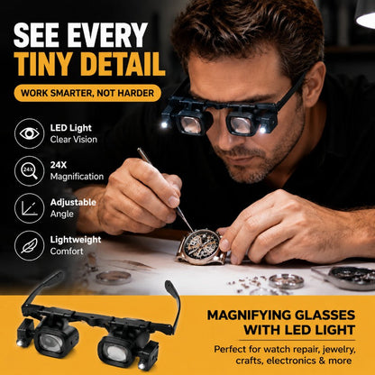Hands-Free LED Magnifying Glasses
