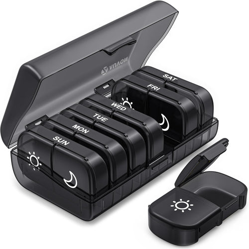 AM PM Weekly Pill Organizer – Travel-Friendly, Large Capacity & BPA-Free