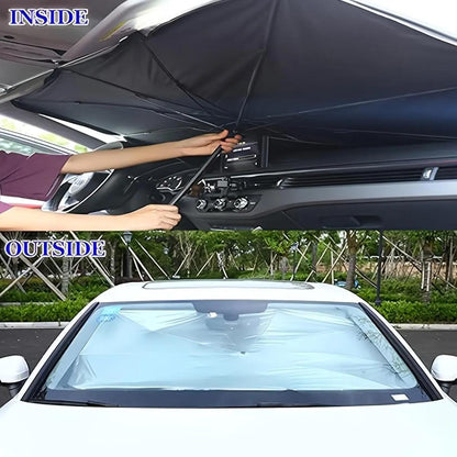 Portable Car Windshield Sunshade, Foldable Windshield Sun Umbrella, Car Exterior Accessory, Car Windshield Cooling Umbrella for Daily Use