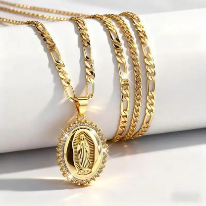 Elegant 14K Gold Virgin Necklace