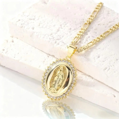 Elegant 14K Gold Virgin Necklace