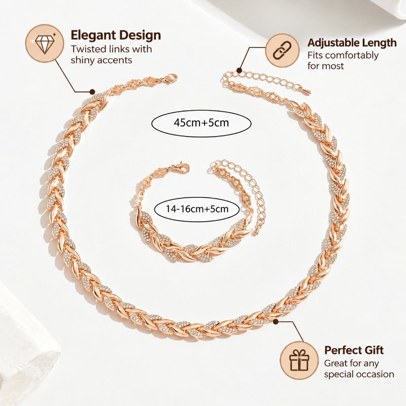Elegant Crystal Chain Jewelry Set