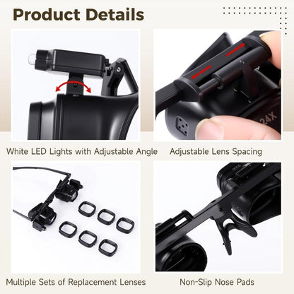 Hands-Free LED Magnifying Glasses