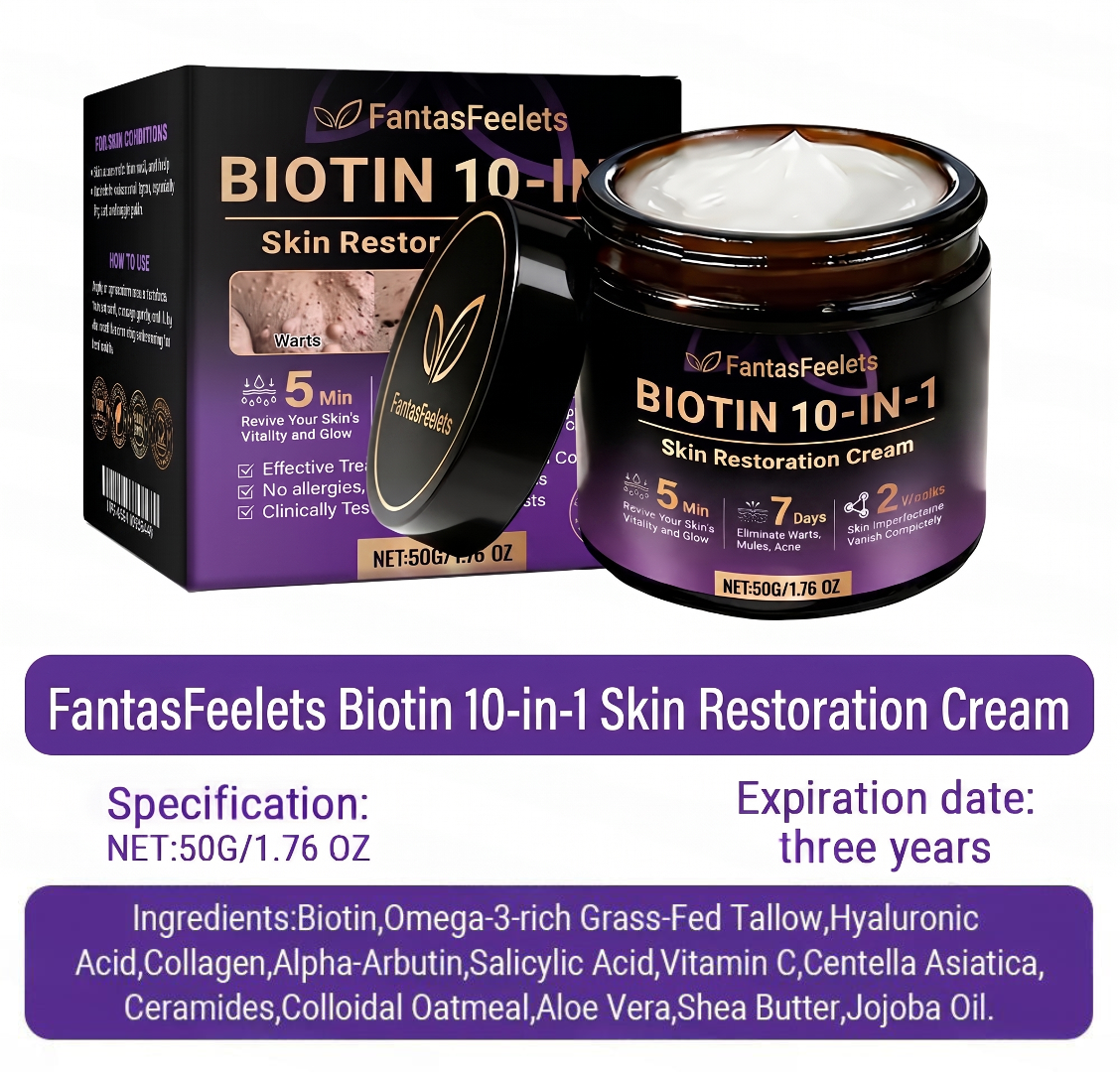 Made and Shipped from USA ✨FantasFeelets® Biotin 10-in-1 Skin Restoration Cream 🍀