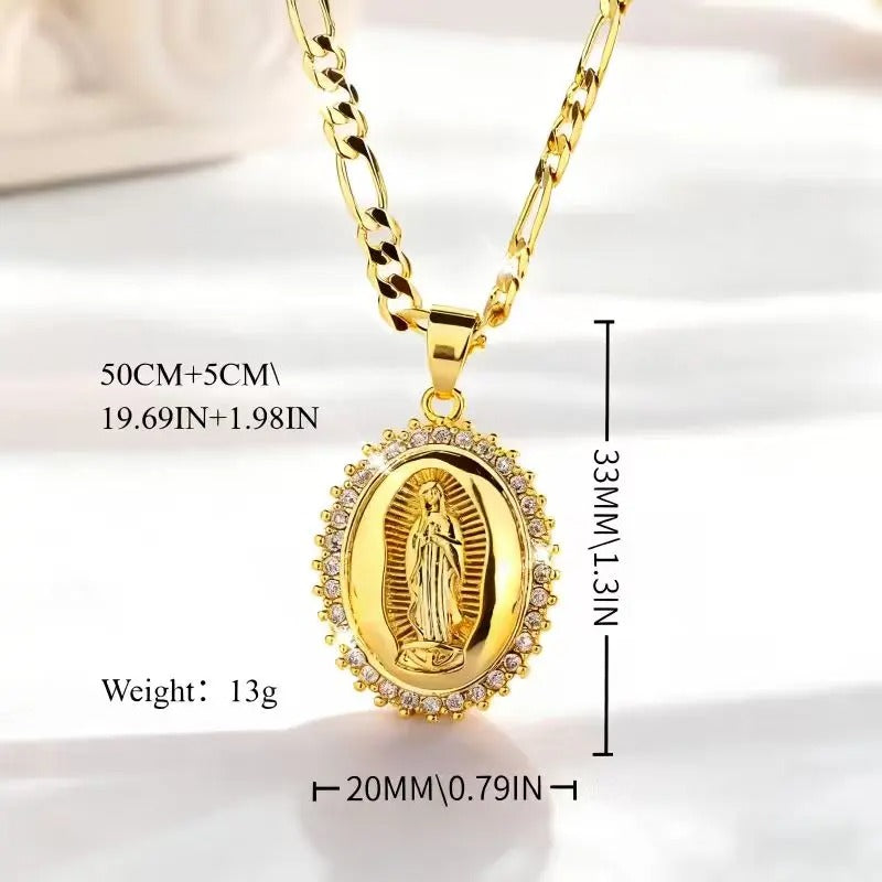 Elegant 14K Gold Virgin Necklace