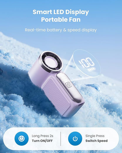 ❄️ Turbo Handheld Fan – 16900 RPM, 6 speeds, LED display