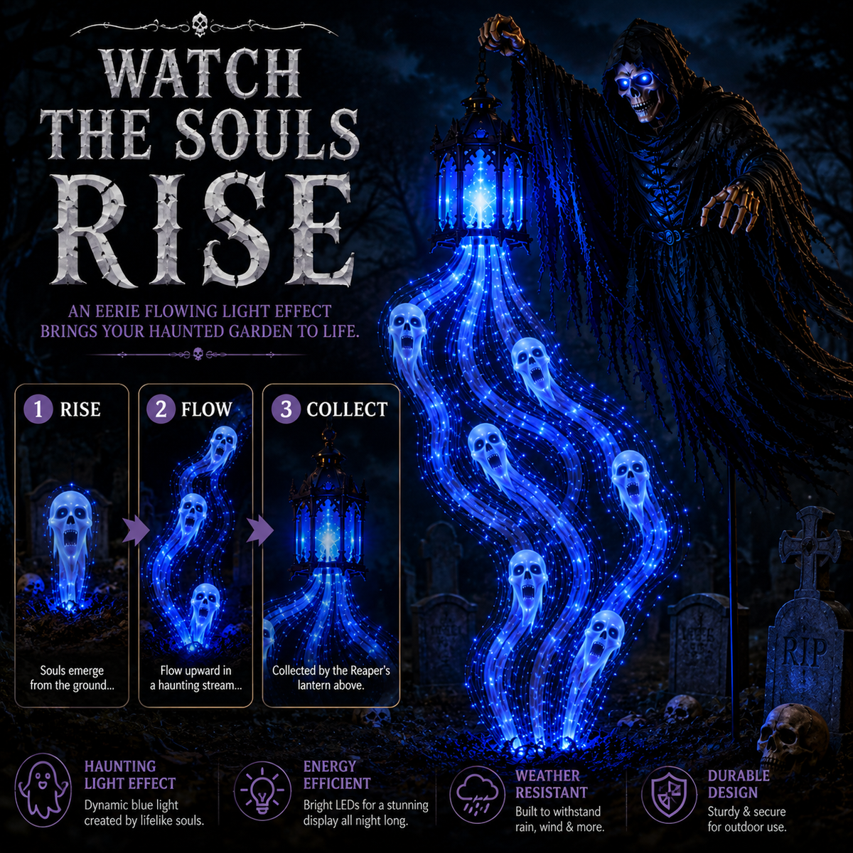 💀Today 49% OFF✨Halloween Soul Harvester Animated Garden Light🏚️