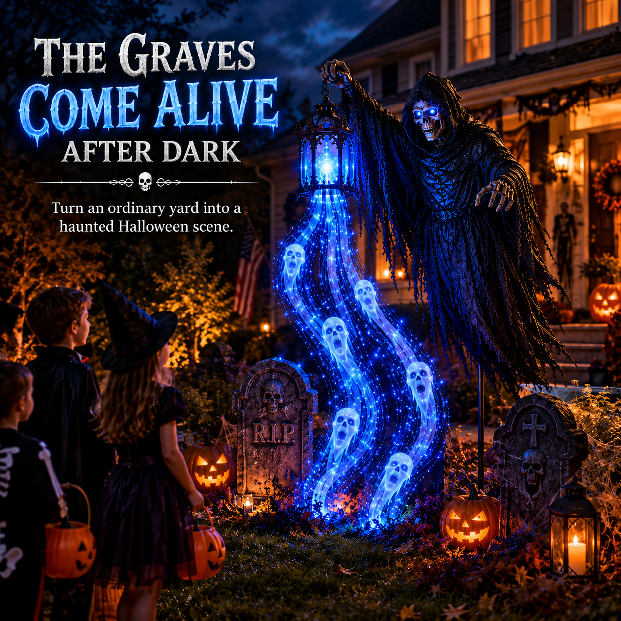 💀Today 49% OFF✨Halloween Soul Harvester Animated Garden Light🏚️