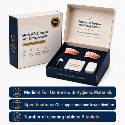 🦷Medical Full Denture with Strong Suction ✅ Made and Shipped from the（USA）