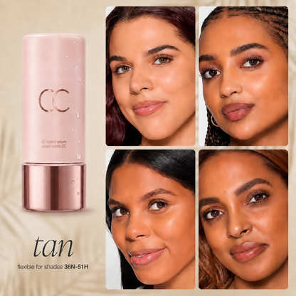Summer skin essentials - CC color-correcting tinted serum + creaseless SPF 30 mineral setting powder