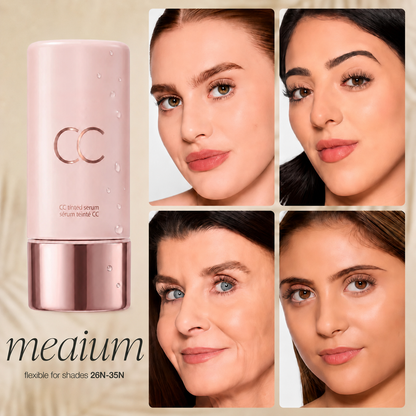 Summer skin essentials - CC color-correcting tinted serum + creaseless SPF 30 mineral setting powder