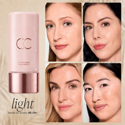 Summer skin essentials - CC color-correcting tinted serum + creaseless SPF 30 mineral setting powder