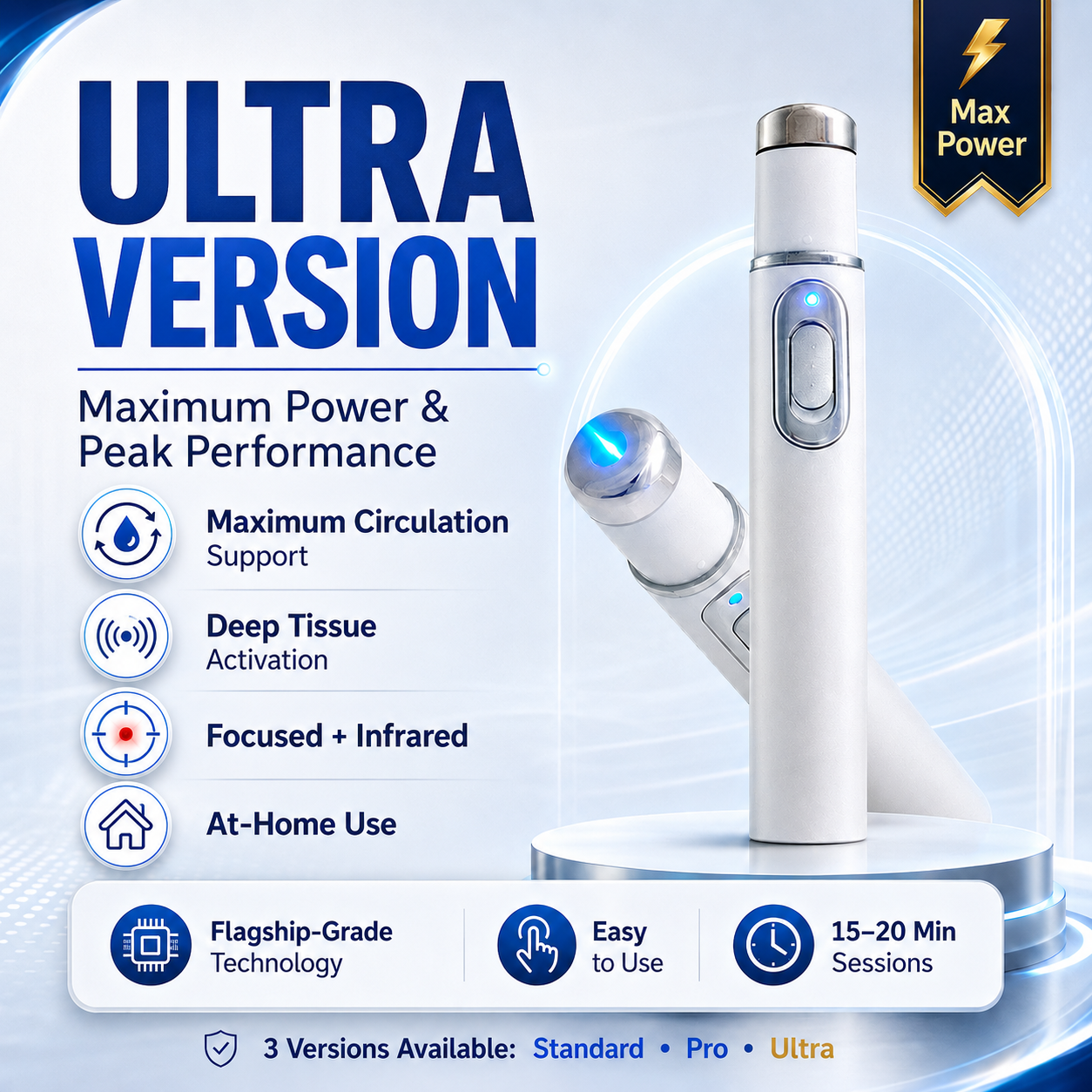 Advanced sonic shock therapy can restore the health of body tissues, enhance men's self-confidence, and relieve muscle pain, joint stiffness, and tendon discomfort.