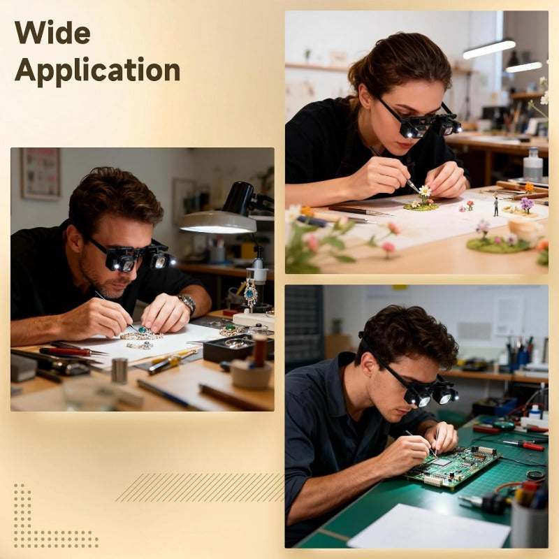Hands-Free LED Magnifying Glasses