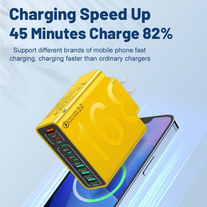 168W GaN USB Fast Charger 8-Port Power Hub for USB-C&A