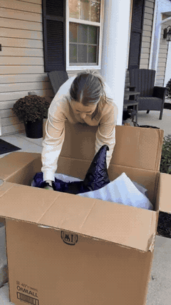Customer unboxing Halloween garden light