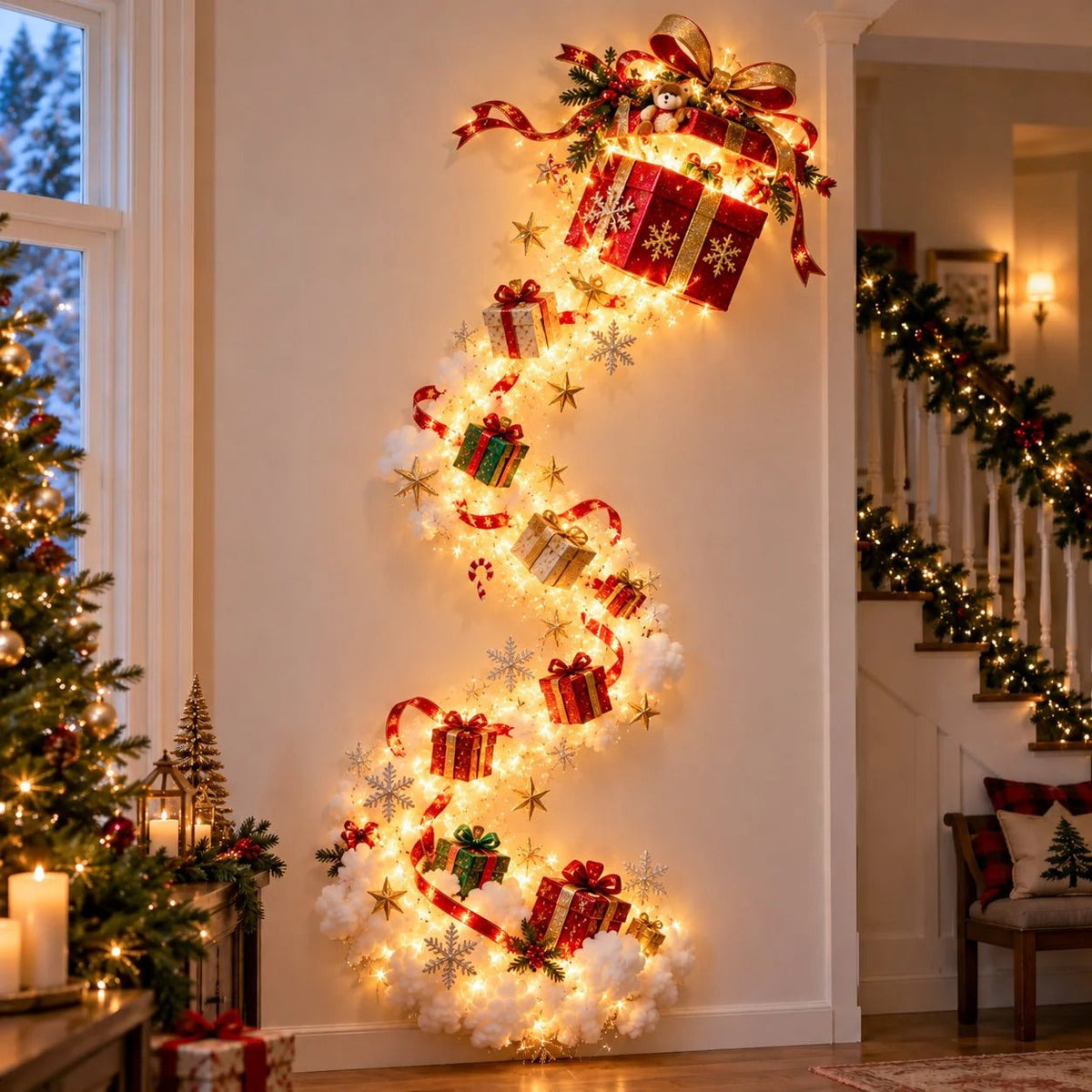 Gift Box Christmas Magic Trail Wall Light