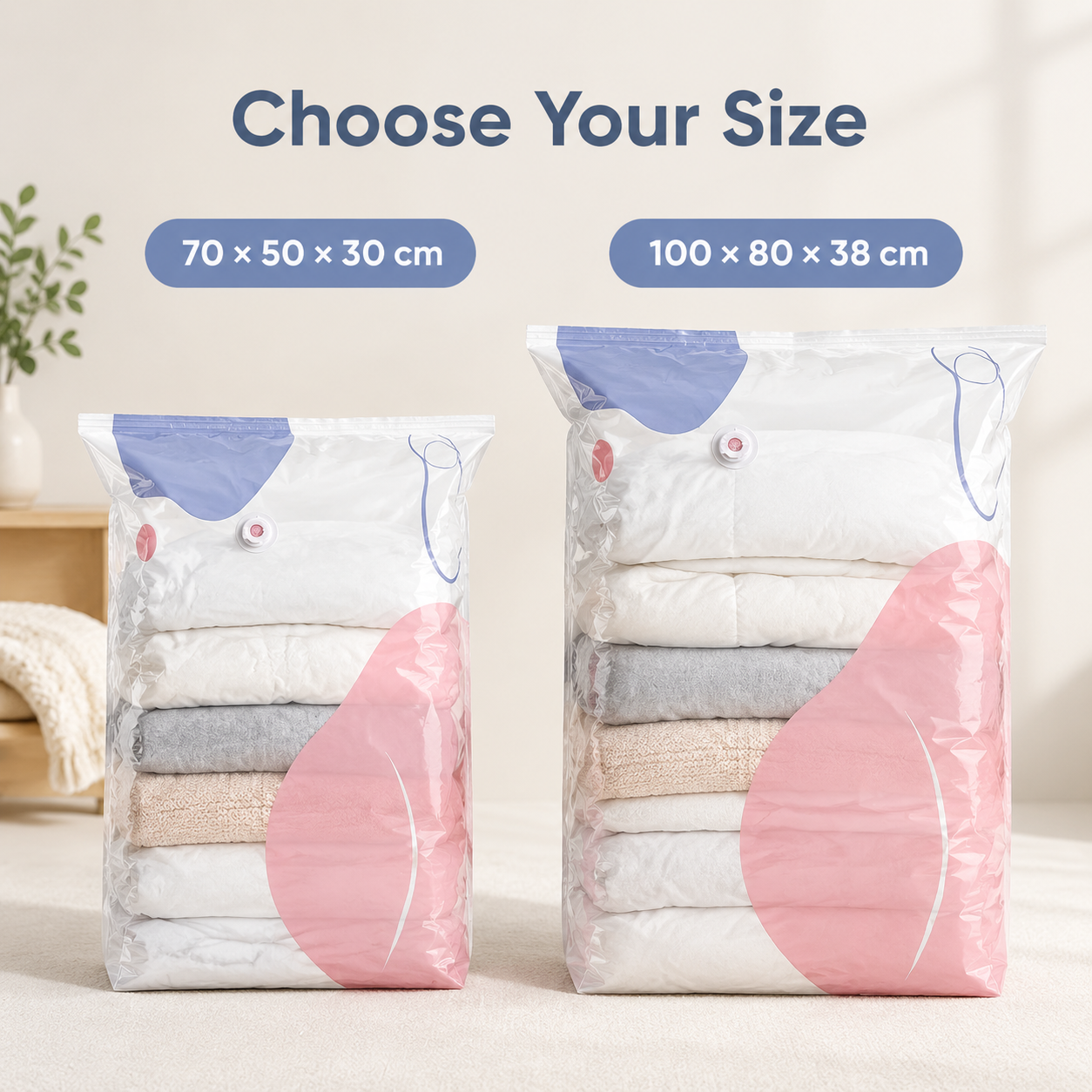 No-Pump Vacuum Storage Bags