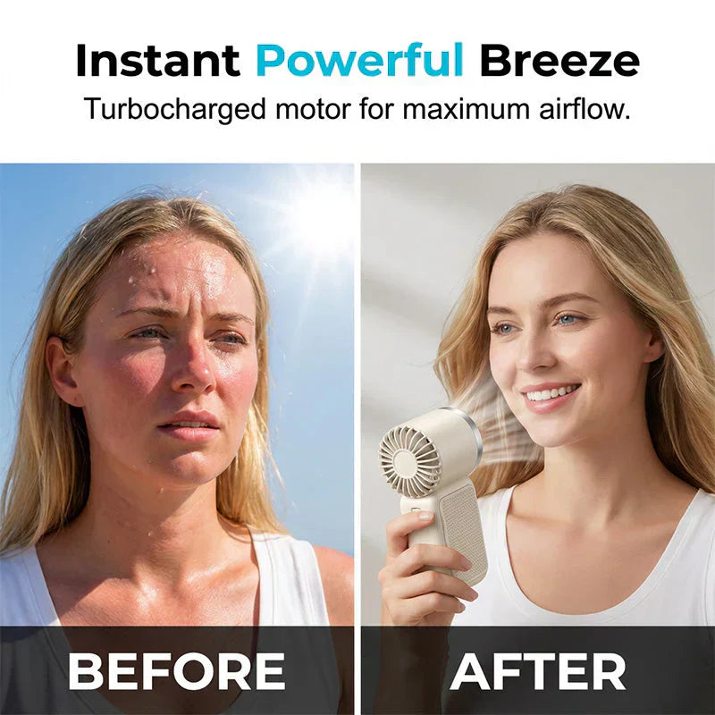 ❄️ Turbo Handheld Fan – 16900 RPM, 6 speeds, LED display